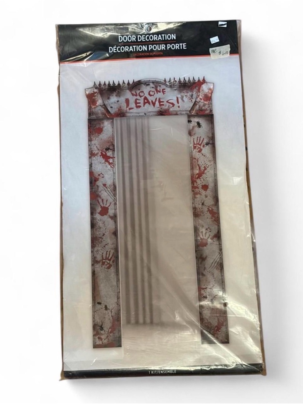 Spooky Door Decoration - Blood Handprint Design